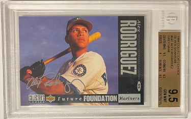 Alex Rodriguez 1994 Collector's Choice Silver Signature Rookie Card #647- Beckett/BVG Graded 9.5 Gem Mint (Grey Name/Sub Grades)-Powers Sports Memorabilia