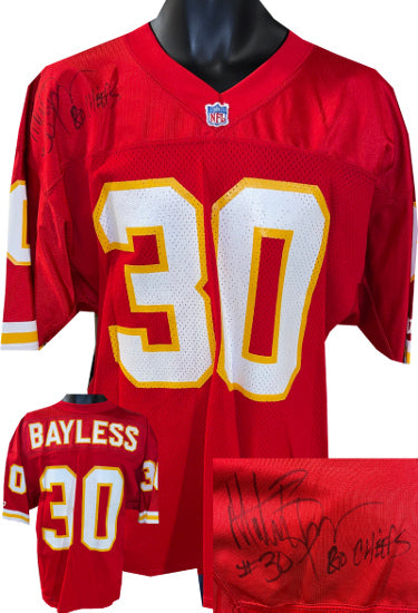 Martin Bayless Autographed Official Wilson NFL Authentic Onfield Kansas City Chiefs Jersey- Beckett Review- #30- Size 46-Powers Sports Memorabilia