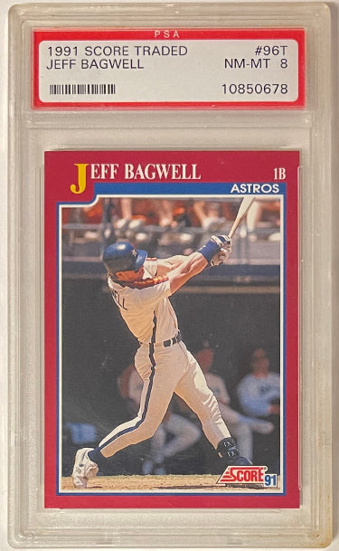 Jeff Bagwell 1991 Score Traded Rookie Card (RC) #96T- PSA Graded 8 NM-MT (Houston Astros)-Powers Sports Memorabilia
