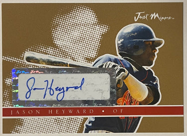 Jason Heyward Autographed 2008 Just Minors Preview Gold Edition Rookie Card (RC) #JAPR-07- 23/50 (Atlanta Braves)-Powers Sports Memorabilia