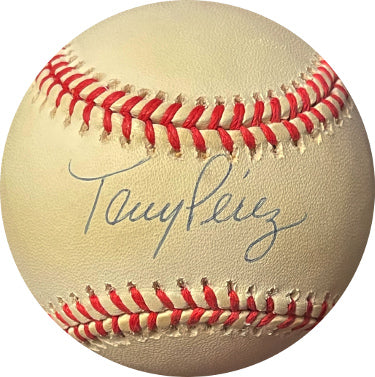 Tony Perez Autographed RONL Official National League Baseball very minor tone- COA (Cincinnati Reds/HOF)-Powers Sports Memorabilia