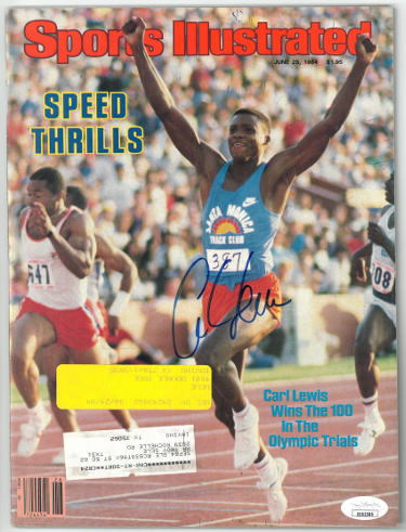 Carl Lewis Autographed Team USA Sports Illustrated Full Magazine minor wear- JSA #EE63280- 6/25/1984-Powers Sports Memorabilia