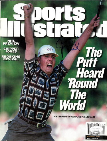 Justin Leonard Autographed Sports Illustrated Full Magazine 10/4/1999- JSA #EE63269 (No Label/Ryder Cup)-Powers Sports Memorabilia
