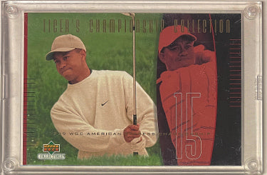 Tiger Woods 2001 Upper Deck Tiger's Championship Collection 3.5x5 PGA Golf Card #TCC15 -2675/3000 (1999 WGC American Express)-Powers Sports Memorabilia