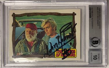 John Schneider Autographed 1983 Dukes of Hazzard Trading Card #35 w/ Bo- BAS/Beckett Graded 10 Autograph-Powers Sports Memorabilia