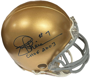 Joe Theismann Autographed Notre Dame Fighting Irish Riddell Mini Helmet CHOF 2003- Creative Sports Hologram-Powers Sports Memorabilia