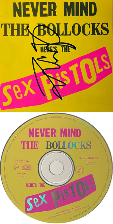 Sex Pistols Glen Matlock Autographed 1990 Never Mind The Bollocks Booklet w/ CD & Case-Powers Sports Memorabilia