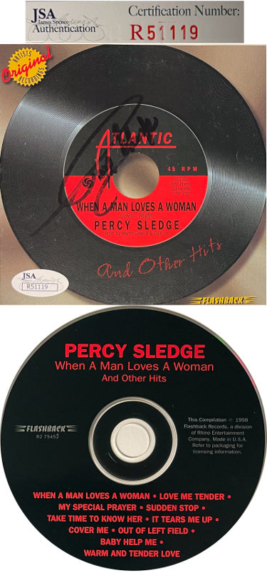 Percy Sledge Autographed When A Man Loves A Woman Album Cover Booklet w/ CD & Case- JSA (& Other Hits)-Powers Sports Memorabilia