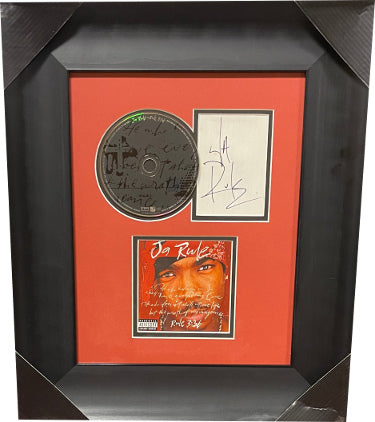 Ja Rule Autographed 3X4.5 Cut signature. Matted to 11 x 14 Custom Framing with 2000 Def Jam Rule 3:36 CD, CD Image– Beckett Review-Powers Sports Memorabilia