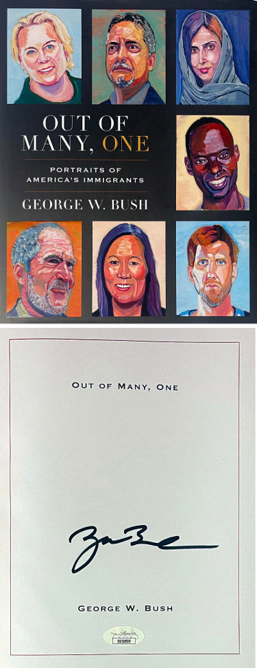 George W. Bush Autographed 2021 Out Of Many, One First Edition Hardcover- JSA #SS50809 Portraits Book (President/POTUS 43)-Powers Sports Memorabilia