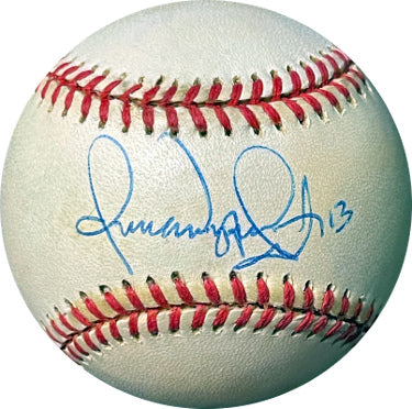 Omar Vizquel Autographed ROAL Rawlings Official American League Baseball #13 tone spots- COA (Indians/Mariners/Giants)-Powers Sports Memorabilia