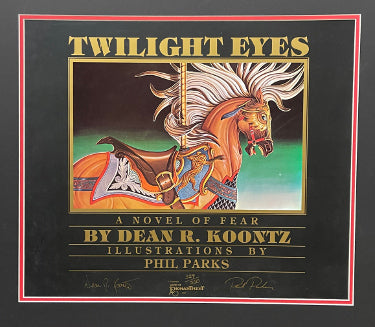 Dean Koontz/ Phil Parks Dual Autographed 1985 ?ǣTWILIGHT EYES?ǥ 17x20 Print-Poster/Matted 21x24- LTD Ed 329/350?Çô Beckett Review-Powers Sports Memorabilia