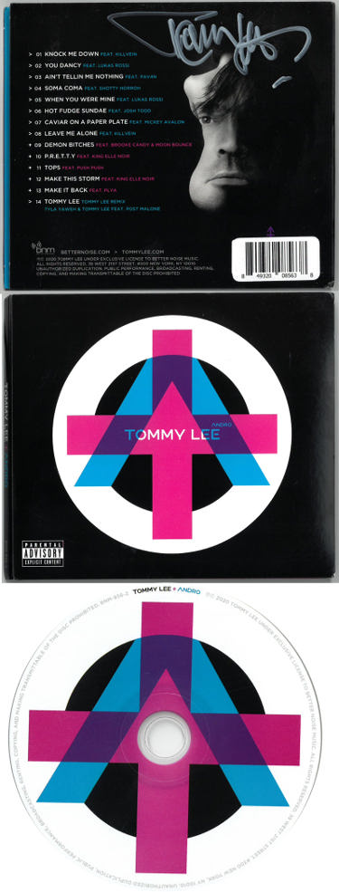 Tommy Lee Autographed 2020 Andro Album Cover Booklet (Back) w/ CD - COA (Motley Crue Drummer Solo)-Powers Sports Memorabilia