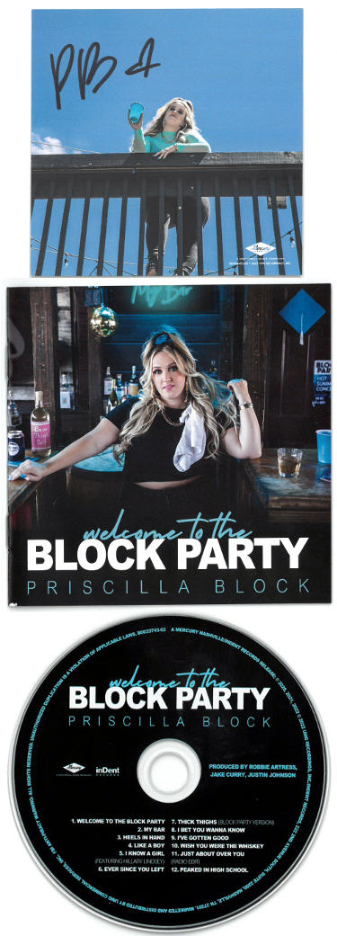 Priscilla Block Autographed 2022 Welcome To The Block Party 4x4 Photo Art Card Insert Album Booklet/CD/Case?Çô COA-Powers Sports Memorabilia