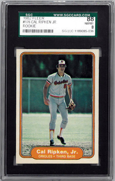 Cal Ripken, Jr. 1982 Fleer Rookie Card #176- SGC Graded 88/ 8 Mint (Baltimore Orioles)-Powers Sports Memorabilia