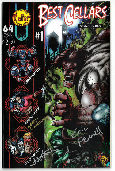 1995 Best Cellars #1 Monster Boy Autographed Comic 3 sigs/Eric Powell/Chuck Angell/Larry Underwood/Goon Prototype-COA (RARE)-Powers Sports Memorabilia