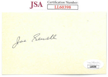 Joe Sewell Autographed 3X5 Index Card- JSA #LL60398 (Cleveland Indians/New York Yankees)-Powers Sports Memorabilia