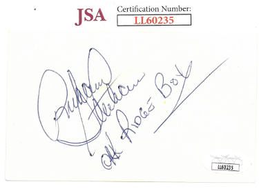 Richard Sterban Autographed 3x5 Index Card w/Oak Ridge Boys- JSA #LL60235-Powers Sports Memorabilia