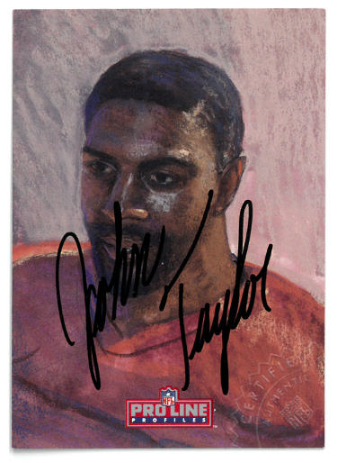 John Taylor Autographed 1992 NFL Proline Certified Seal Football On Card Auto #5 (San Francisco 49ers)-Powers Sports Memorabilia