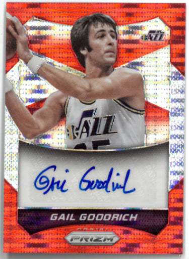 Gail Goodrich Autographed 2014-15 Panini Prizm Red Pulsar Basketball Card #53- 127/149 (New Orleans Jazz)-Powers Sports Memorabilia
