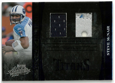 Steve McNair 2006 Donruss Playoff Absolute Game Worn Jersey/Shoe Card #TOT-125- 14/50 (Tennessee Titans)-Powers Sports Memorabilia