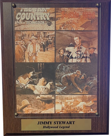 Jimmy Stewart 1954 The Far Country Western Movie 8 x 10 Collage/Plaque (10.5x13) – COA (Hollywood Legend) - Autographed-Powers Sports Memorabilia