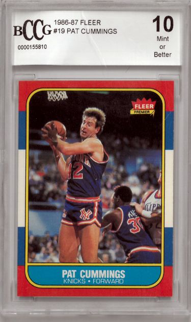 Pat Cummings 1986-87 Fleer Basketball Card #19- BCCG Graded 10 Mint or Better (New York Knicks)-Powers Sports Memorabilia
