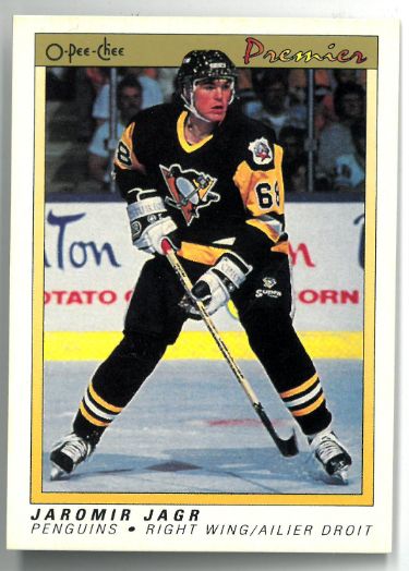 Jaromir Jagr 1990-91 O-Pee-Chee Premier Rookie Card (RC) #50 (Pittsburgh Penguins)-Powers Sports Memorabilia