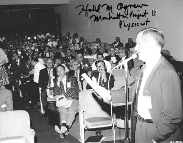Harold M. Agnew Autographed WWII Hiroshima Atomic Bomb B&W 8x10 Photo- PSA #AD31562- Manhattan Project Physicist-Powers Sports Memorabilia