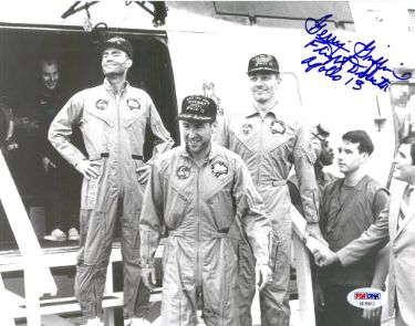 Gerry/Gerald Griffin Autographed Vintage B&W 8x10 Photo Flight Director Apollo 13- PSA #AE39612 (w/ Jim Lovell)-Powers Sports Memorabilia