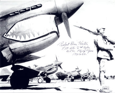 Robert Buster Keeton Autographed WWII Flying Tigers AVG P-40 Warhawk Pilot 8x10 Photo- JSA #AC92721- Flt Leader AVG 1941 & 42-Powers Sports Memorabilia