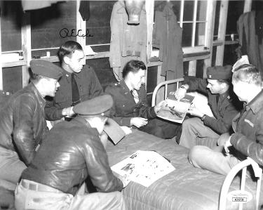 R.E. (Richard) Cole Autographed Doolittle Raiders Bunkroom WWII 8x10 Photo- JSA #AC92734 (Jimmy Doolittle Co-Pilot)-Powers Sports Memorabilia