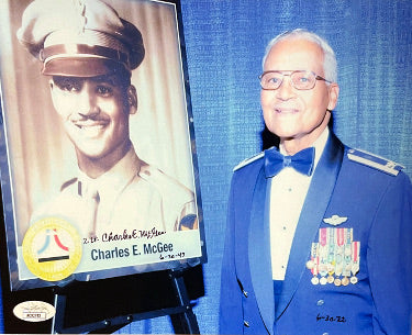 Charles E. McGee Autographed 8x10 Photo- JSA #AC92743- WWII/Korea/Vietnam/1944 Tuskegee Airmen/Red Tails-Powers Sports Memorabilia