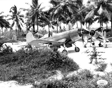 Ed Harper Autographed 1943 Pappy Boyington's Black Sheep 8x10 Photo VMF 214- JSA #AC92753-Powers Sports Memorabilia