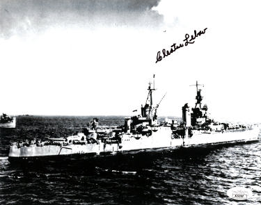 Cleatus Lebow Autographed WWII Vintage B&W 8x10 Photo- JSA #AC92787- Survivor/USS Indianapolis 1945-Powers Sports Memorabilia