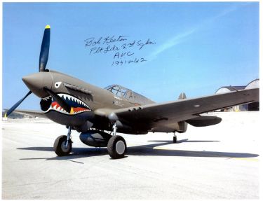 Robert/Bob Buster Keeton Autographed WWII Flying Tigers 8.5x11 Photo- PSA #AD38740 -AVG P-40 Warhawk Pilot Flt Leader 1941 & 42-Powers Sports Memorabilia