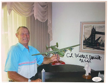 Col Walter Stewart Autographed WWII Vintage 8.5x11 Photo- JSA #AC92813- Pilot "Utah Man" B-24 Liberator/Ploesti Raid/1 August 1943-Powers Sports Memorabilia