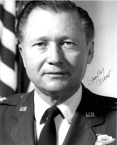 Lieutenant General Sanford Moats Autographed Vintage WWII B&W 8x10 Photo- JSA #AC92817 Fighter Ace-Powers Sports Memorabilia