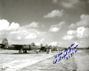 Col. Sanford "Sandy" Graves Autographed WWII Vintage USAF 8x10 Photo- JSA #AC92831- 451st Bomber Squadron-Powers Sports Memorabilia