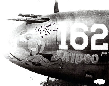 Perry Dahl Autographed WWII P-38 Ace Pilot Vintage B&W 8x10 Photo- JSA #AC92833- 432 Fighter Squad- 9 Kills-Powers Sports Memorabilia