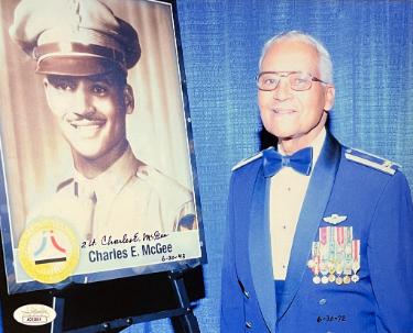 Charles E. McGee Autographed 8x10 Photo- JSA #AC92644- WWII/Korea/Vietnam/1944 Tuskegee Airmen/Red Tails-Powers Sports Memorabilia
