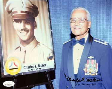 Charles E. McGee Autographed 8x10 Photo- JSA #AC92643- WWII/Korea/Vietnam/1944 Tuskegee Airmen/Red Tails-Powers Sports Memorabilia