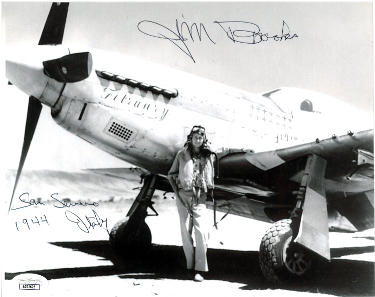 James "Jim" Brooks Autographed WWII Vintage B&W 8x10 Photo- JSA #AC92625- San Severino Italy 1944/P-51 Mustang Ace Pilot-Powers Sports Memorabilia