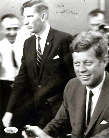 Winston Lawson Autographed Secret Service JFK Assassination 8x10 Photo 11/22/63- JSA #AC92680- Motorcade/Kennedy Detail-Powers Sports Memorabilia