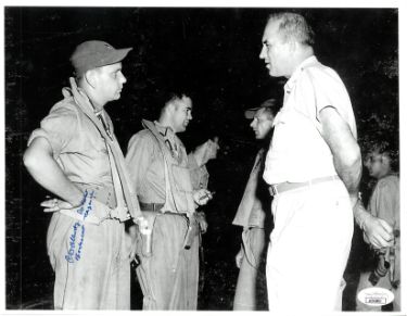 Capt Charles D Albury Autographed WWII B-29 Bomb Vintage B&W 8.5x11 Photo- JSA #AC92682- Co-Pilot Bockscar Nagasaki Aug 9, 1945-Powers Sports Memorabilia