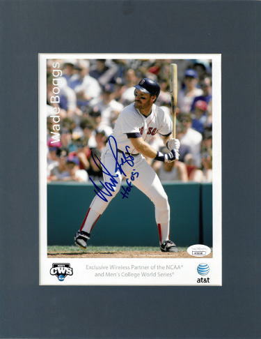 Wade Boggs Autographed Boston Red Sox AT&T 8x10 Photo HOF 05 Custom Matted- JSA #AC92190-Powers Sports Memorabilia