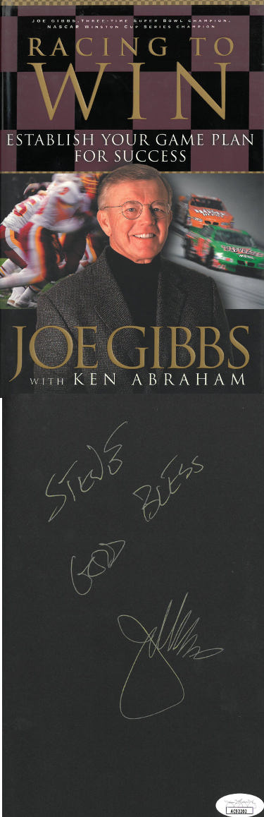 Joe Gibbs Autographed 2003 Racing To Win Hardcover Book- JSA #AC92202 (Washington Football Coach/NASCAR)-Powers Sports Memorabilia