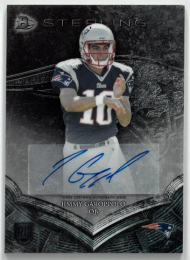 Jimmy Garoppolo Autographed 2014 Topps/Bowman Sterling Certified Auto Rookie Card (RC) # BSA-JG (New England Patriots)-Powers Sports Memorabilia