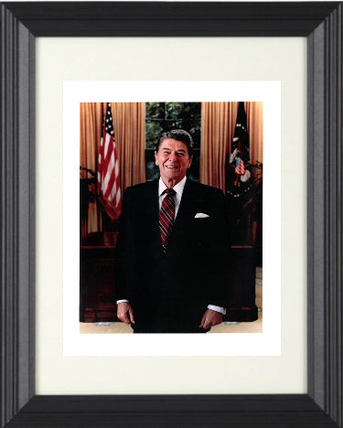 Ronald Reagan unsigned 8 x 10 Photograph Custom Framing- 40th President/POTUS-Powers Sports Memorabilia