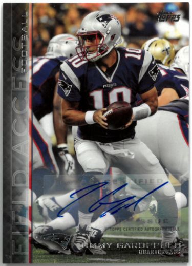 Jimmy Garoppolo Autographed 2015 Topps Field Access Auto Card #182 (New England Patriots)-Powers Sports Memorabilia